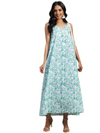 Libas WomenS Cotton A-Line Maxi Dress (26913_White