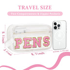 COSHAYSOO Clear PENS Makeup Bag for Women Lady Work Office Cosmetic Accessories Stuff Organizer