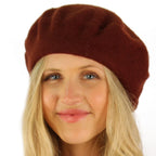 Classic Winter 100% Wool Warm French Art Basque Beret Tam Beanie Hat Cap Brown