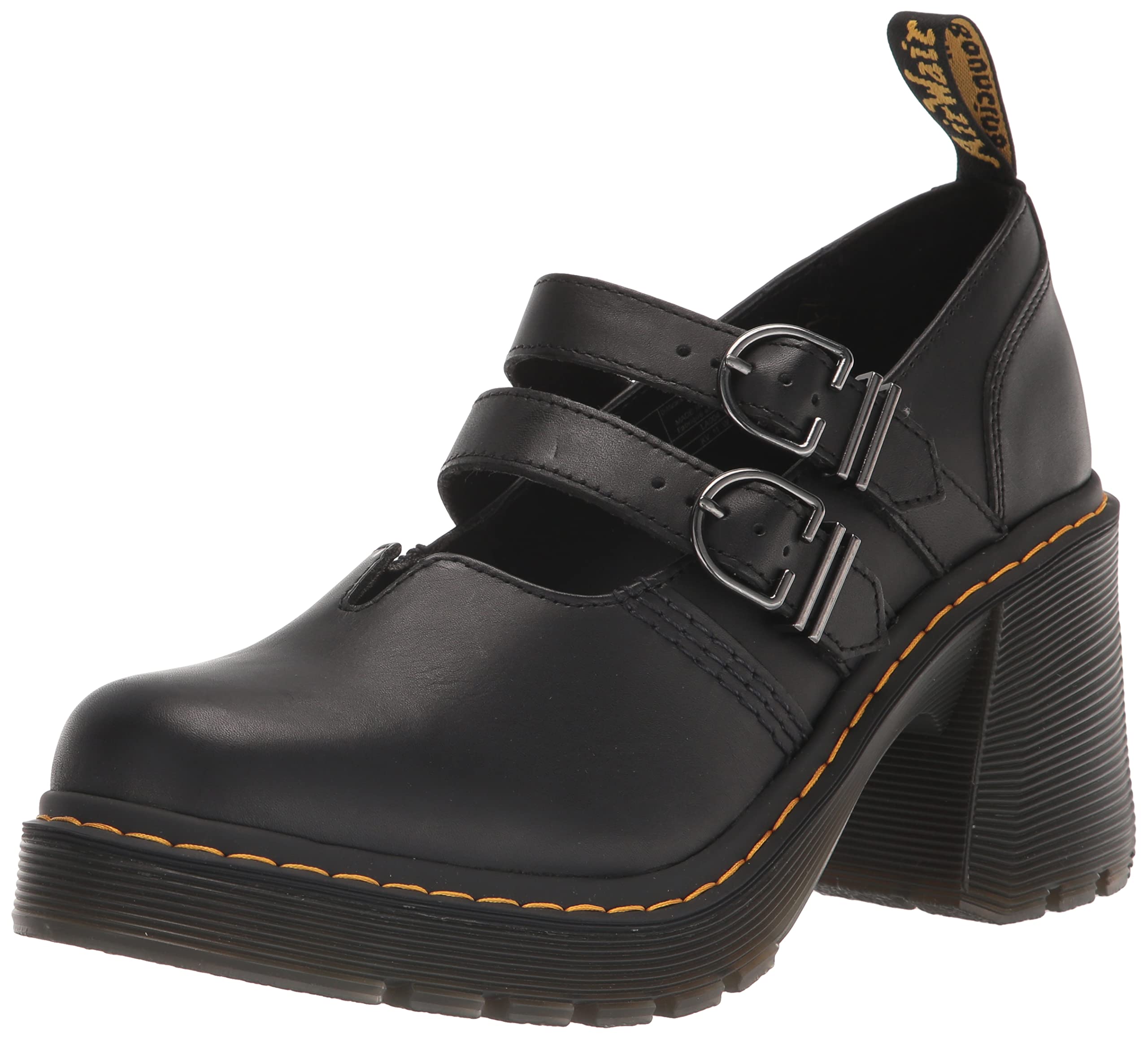 Dr. Martens Women's Eviee Platform, Black Sendal, 5