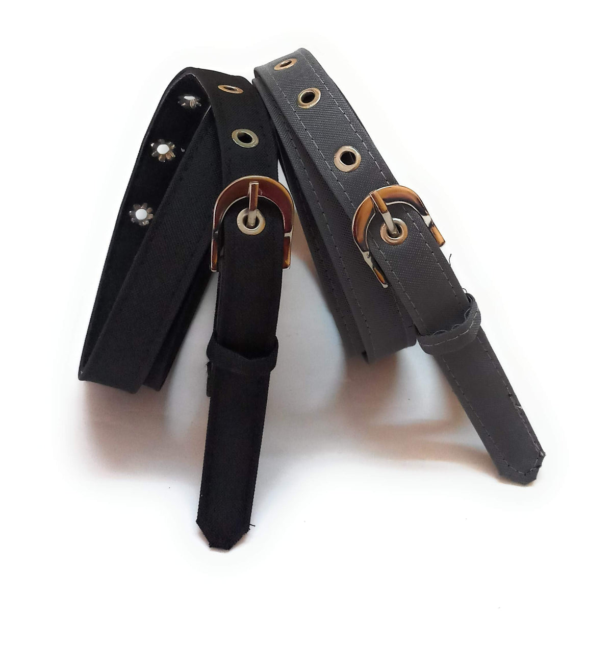 Women Xxxl Oversize Plus Size Fabric Belts For Jeans Trousers 2Pcs Combo Black And Grey 3