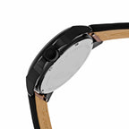 Fossil Men's Bronson Quartz Stainless Steel and Leather Three-Hand Watch, Color: Black, Dark Brown (Model: FS5938)