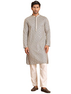 Jompers Mens Embroidered Viscose Kurta Set