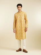 Diwas By Manyavar MenS Cotton Blend Printed Kurta (Mustard,M)