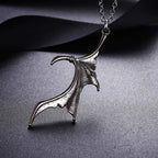 Matching Heart Necklace for Couples Best Friends BFF Necklace for 2 Dragon Demon Bat Wing Necklace for Women Men Teen Halloween