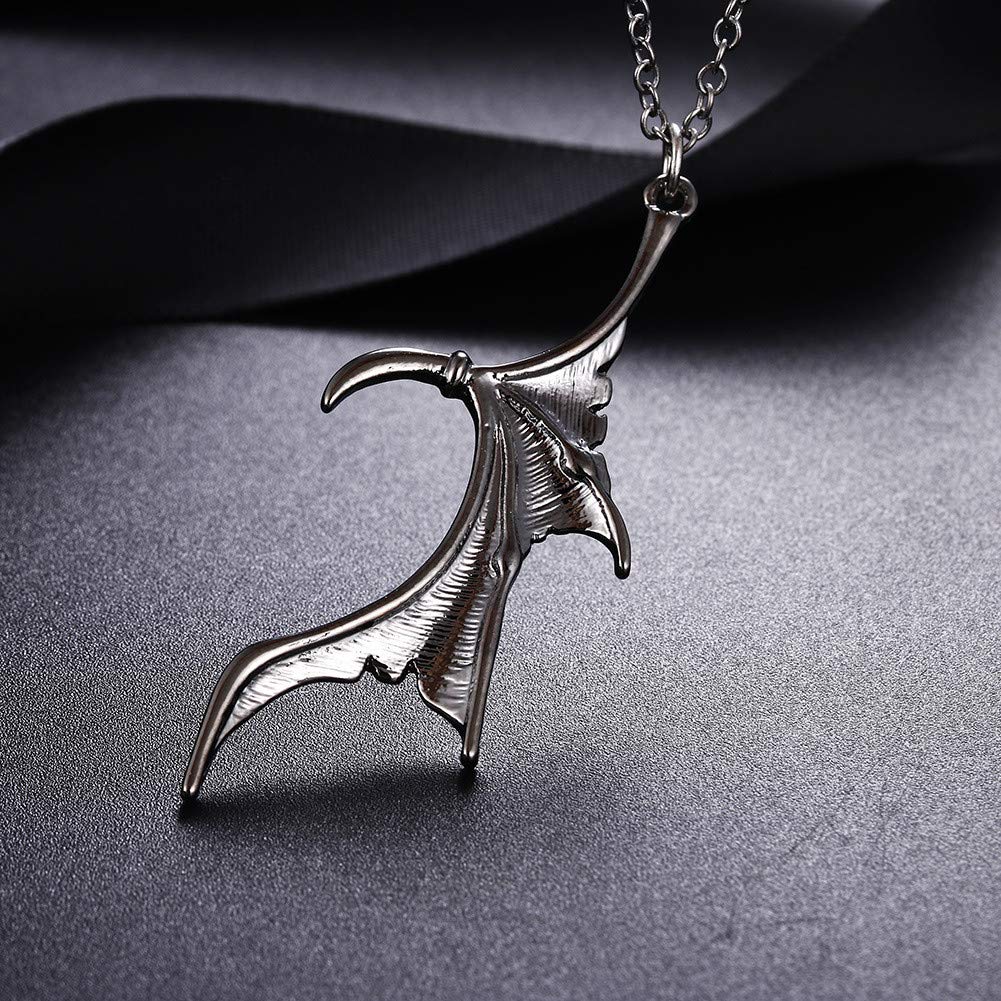 Matching Heart Necklace for Couples Best Friends BFF Necklace for 2 Dragon Demon Bat Wing Necklace for Women Men Teen Halloween
