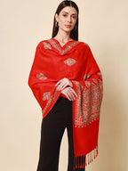 Womens Shalimaar Kashmiri Aari Embroidery Stole (Size: 71X203 CM)