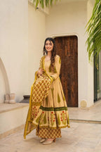 Wedani Rayon Printed Anarkali Kurta Set for Women Green