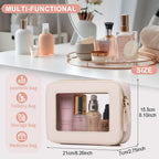 Pinkmik Clear Makeup Bag Travel Case Portable transparent Cosmetic Bag Clear Travel Toiletry Bag Skincare Bag Makeup Bag