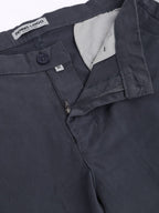 Dennis Lingo Solid Cotton Mens Casual Trouser, Tapered Fit, Mid Rise, Stretchable Ankle Length Chino Trousers Steel Grey