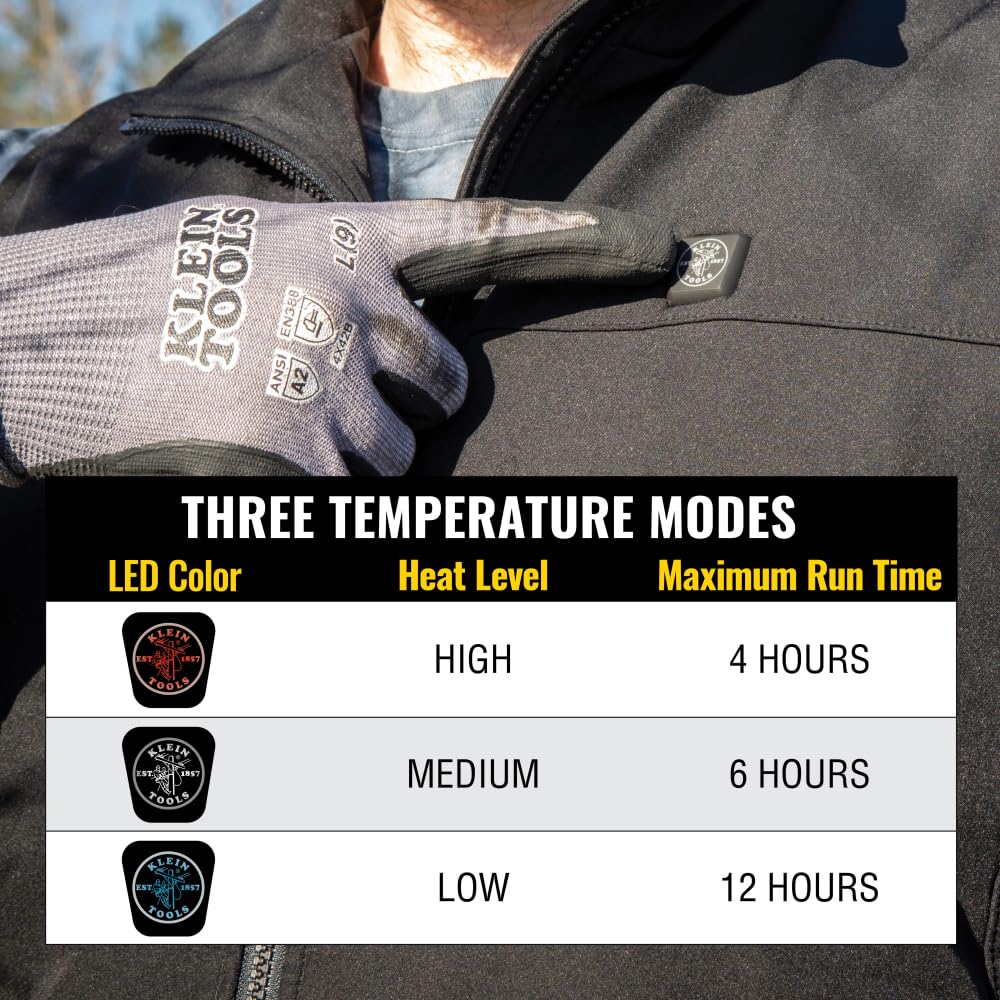 Klein Tools Lightweight Heated Vest, Black, Large