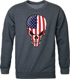 Graphic Crewneck, Skull Flag, H.Char, XL