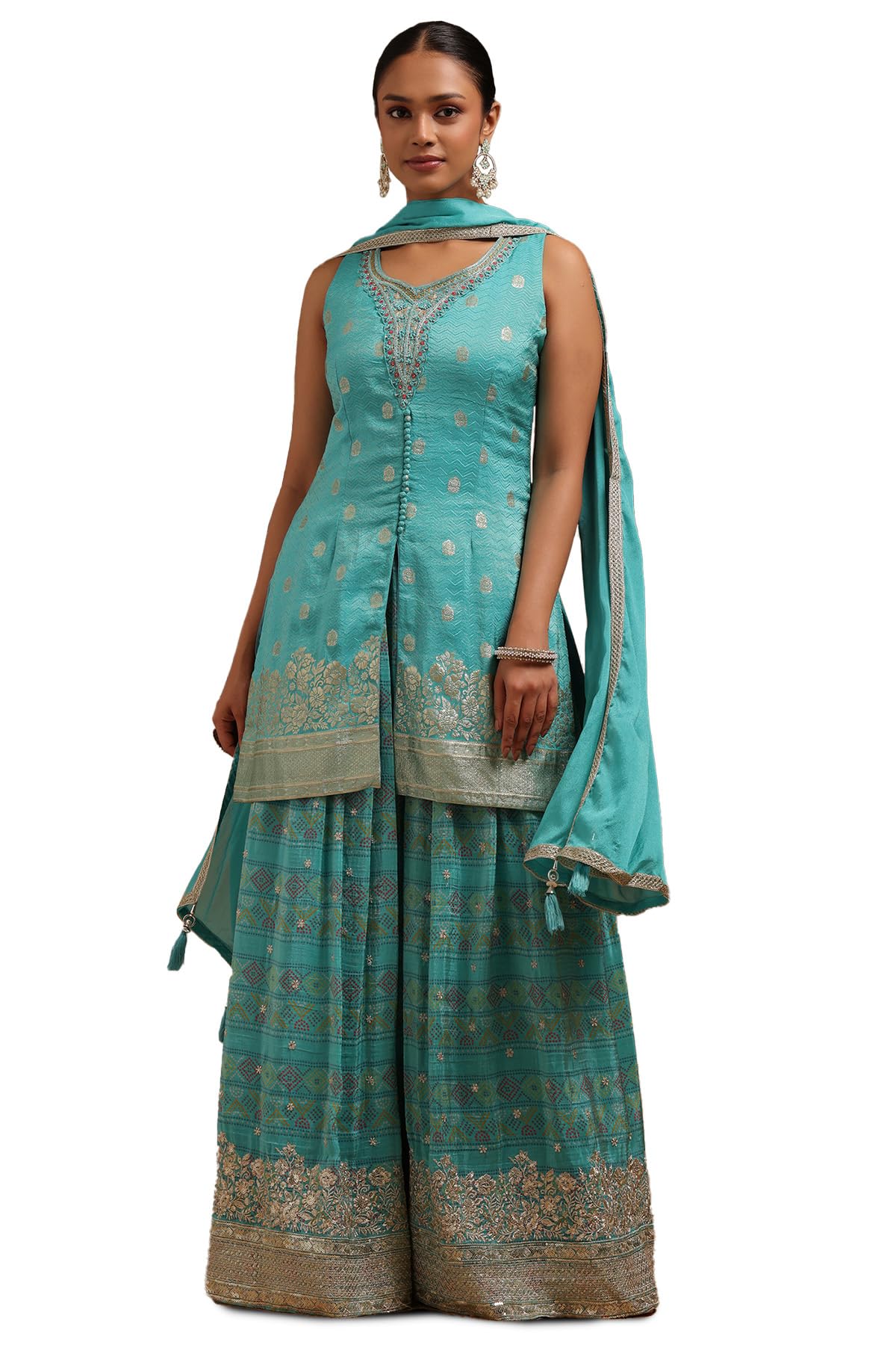 Soch Women Brocade Zari Woven Suit Set with Cutdana