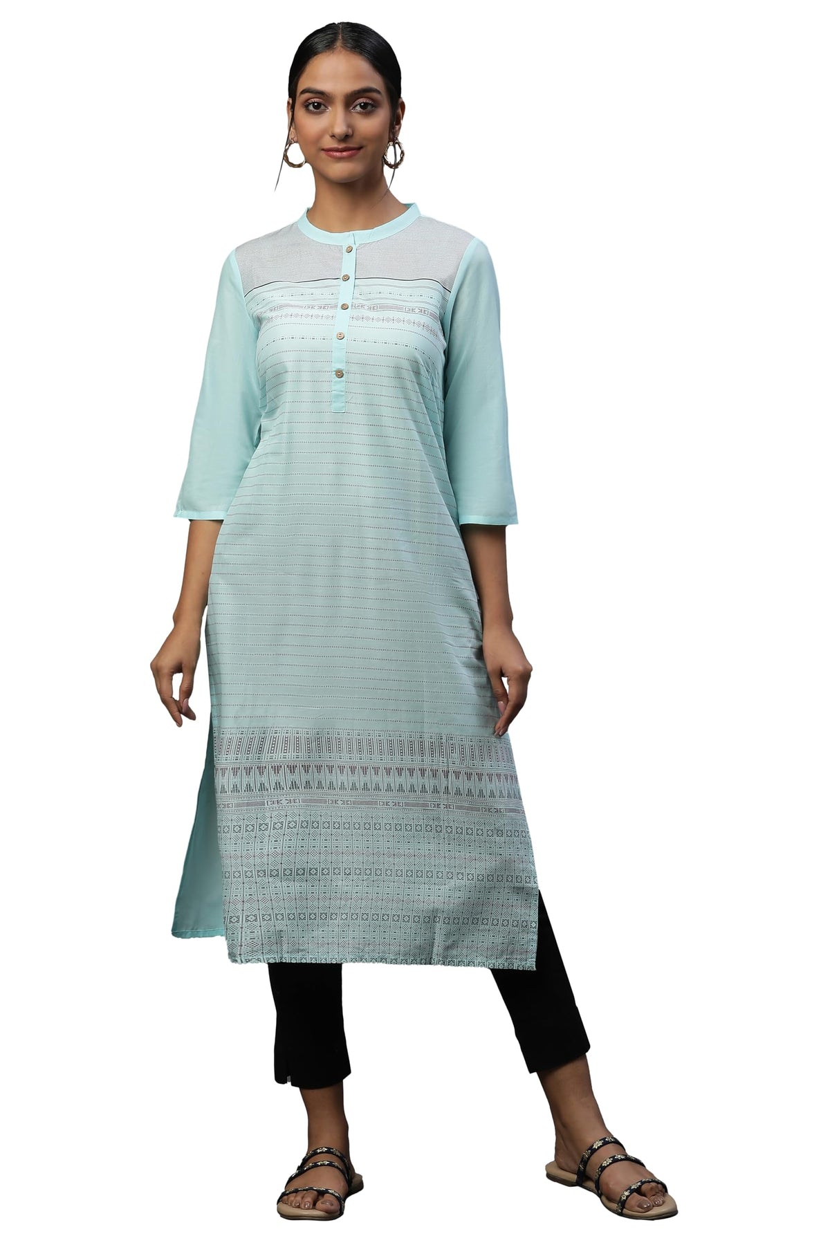 Aurelia Women Cotton Regular Fit Kurta (21Cra12089R_Blue, Xs)