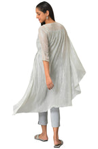 Aurelia Grey Self-Design Foil Kurta And Trousers Set