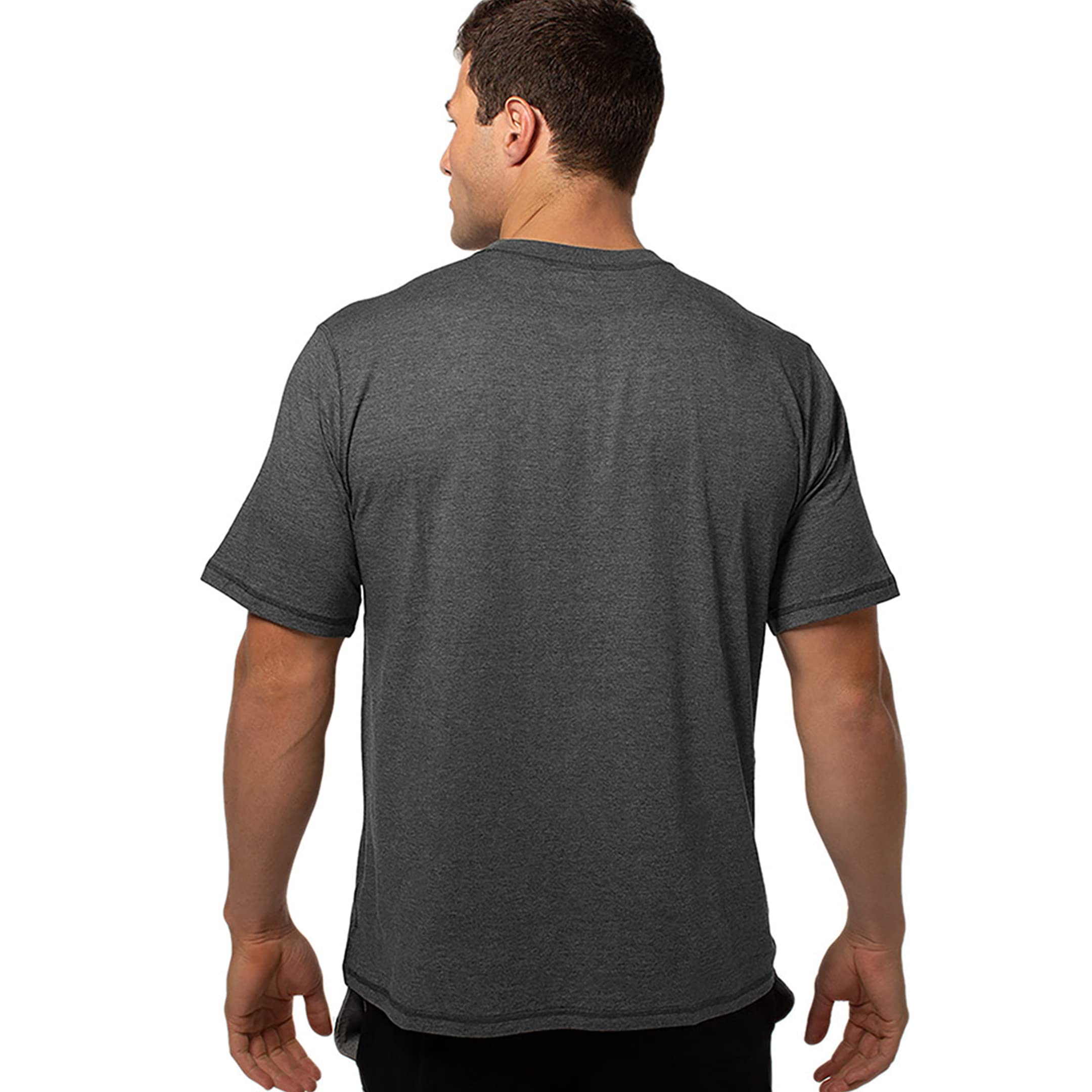 Bamboo Athletic Crew T-Shirt - Carbon Heather by Cariloha for Men - 1 Pc T-Shirt (M)