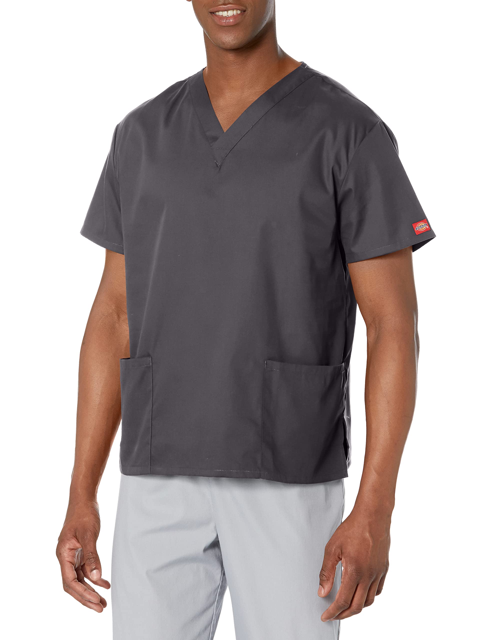 Dickies Women's EDS Signature Scrubs 86706 Missy Fit V-Neck Top, Pewter, X-Large