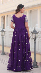 Fashion Basket Pink Anarkali Kurta Set with Embroidered Work for Women