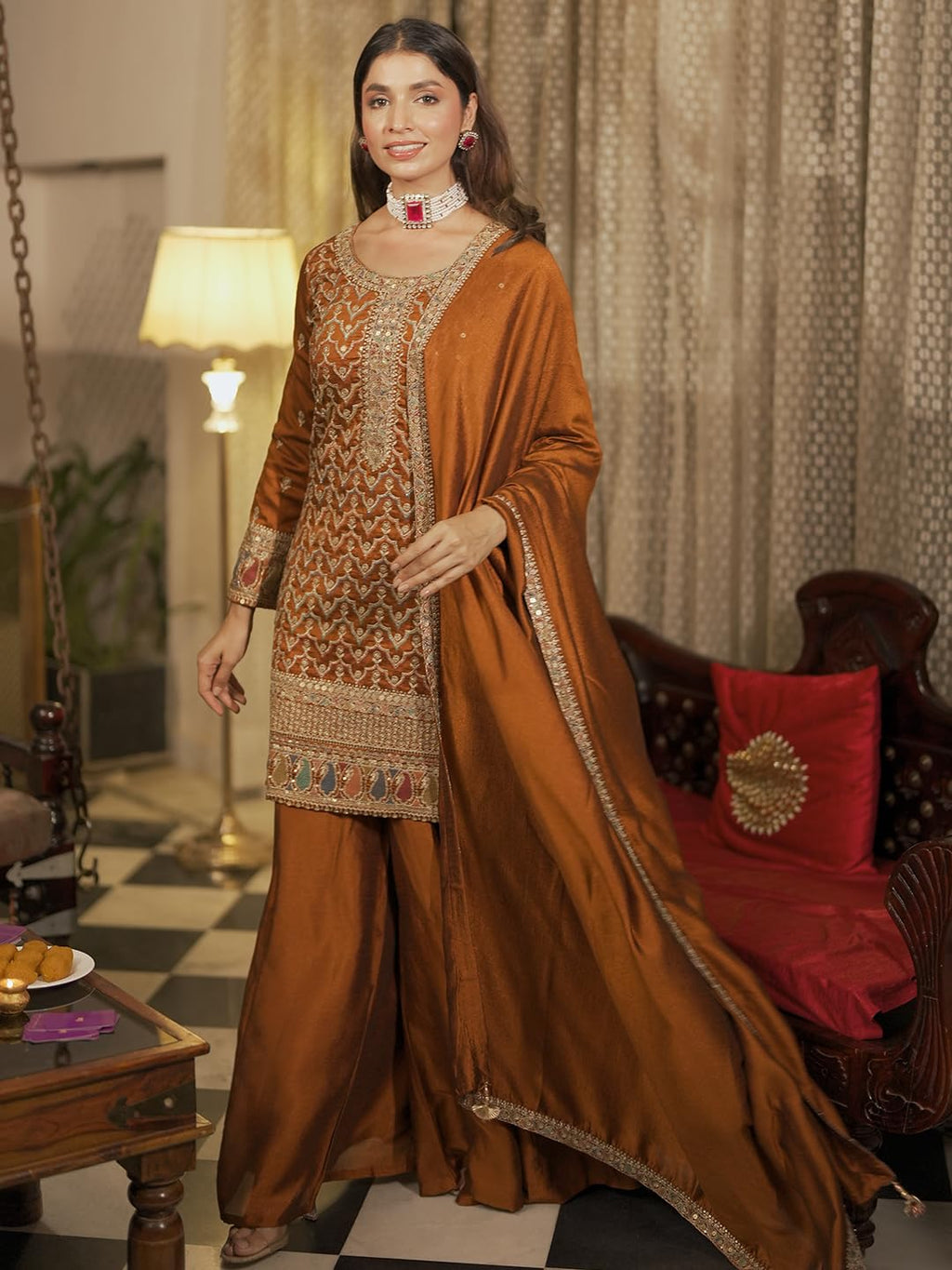 Libas WomenS Silk Blend Kurta Set (486060R