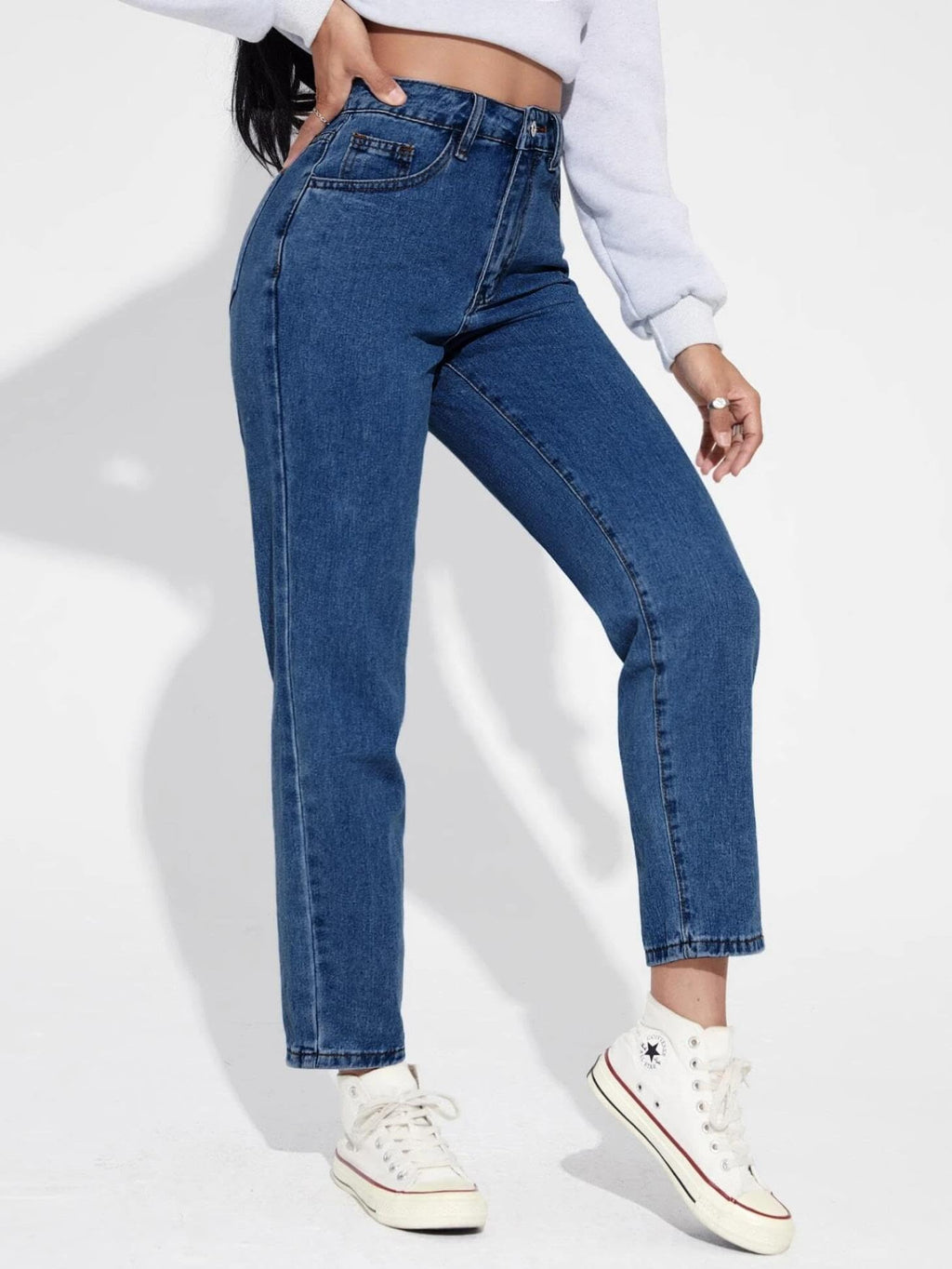 Kotty WomenS High Rise Cotton Lycra Blend Ankle Length Slim Fit Jeans