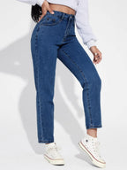 Kotty WomenS High Rise Cotton Lycra Blend Ankle Length Slim Fit Jeans