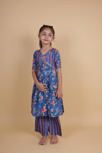 Tagas Girls Round Neck Kurti With Plazo Set | Traditional Girls Ethnic Wear|Ethnic Wear for girls| Floral printed kurti