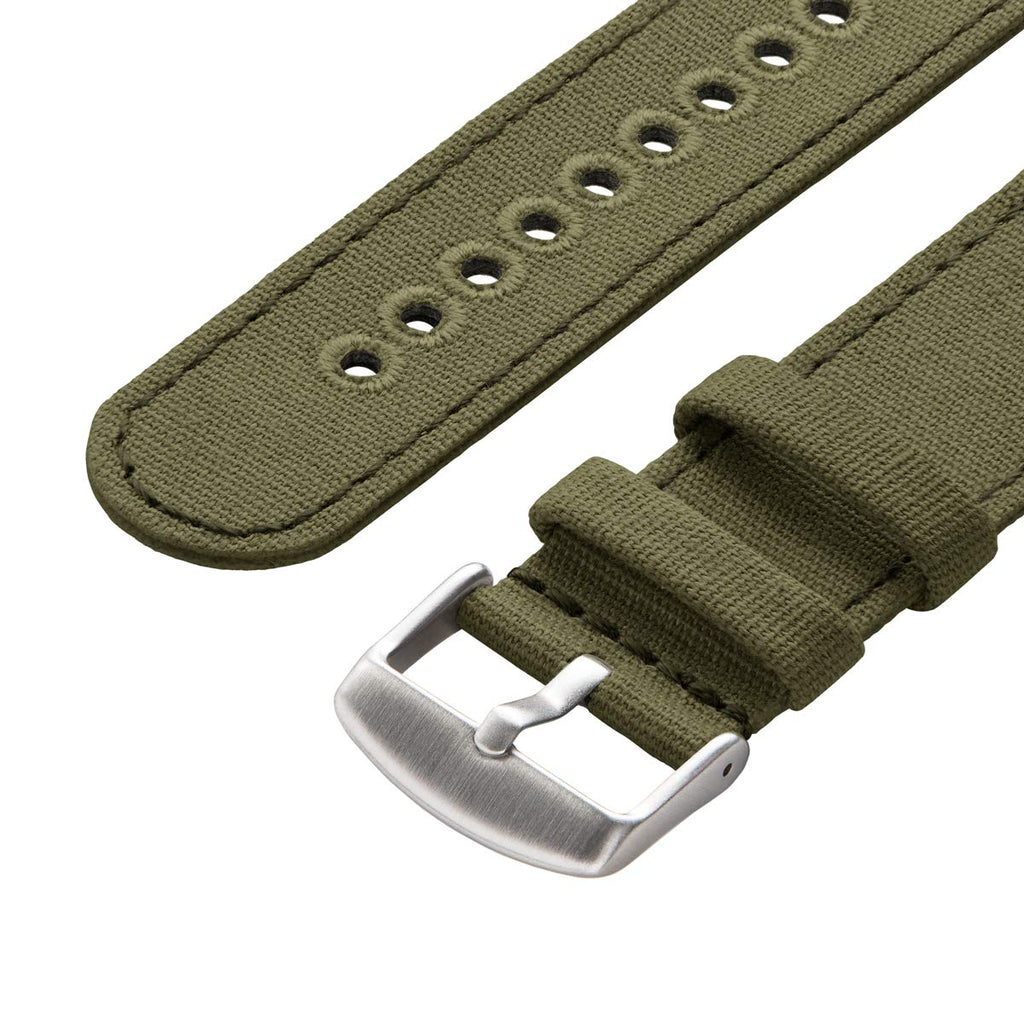 Archer Watch Straps - Canvas Quick Release Replacement Watch Bands (Faded Olive, 22mm)