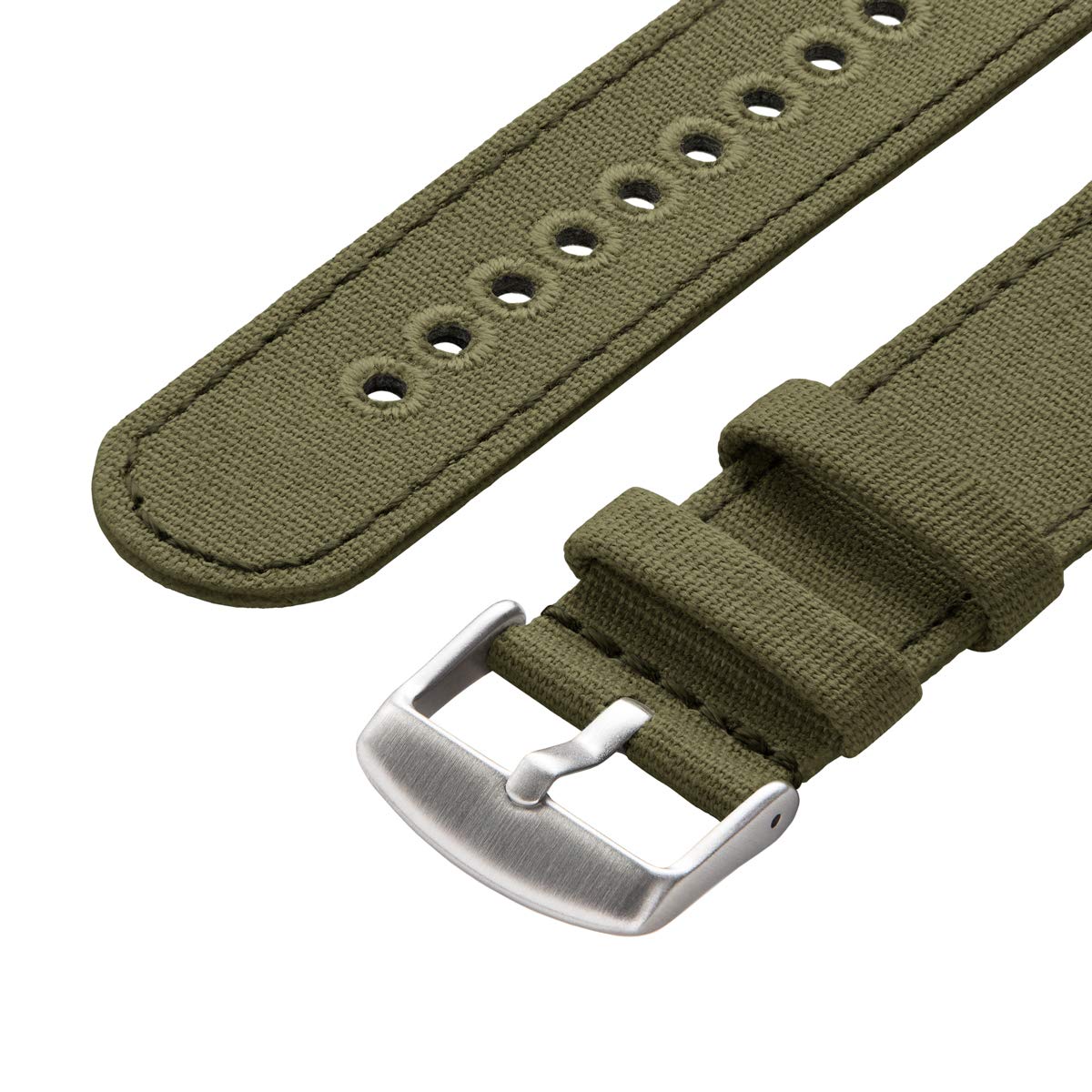 Archer Watch Straps - Canvas Quick Release Replacement Watch Bands (Faded Olive, 22mm)