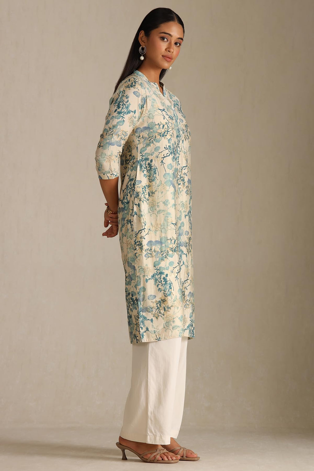 Soch Womens Muslin Floral Straight Kurta (CWA5KU61426_Teal