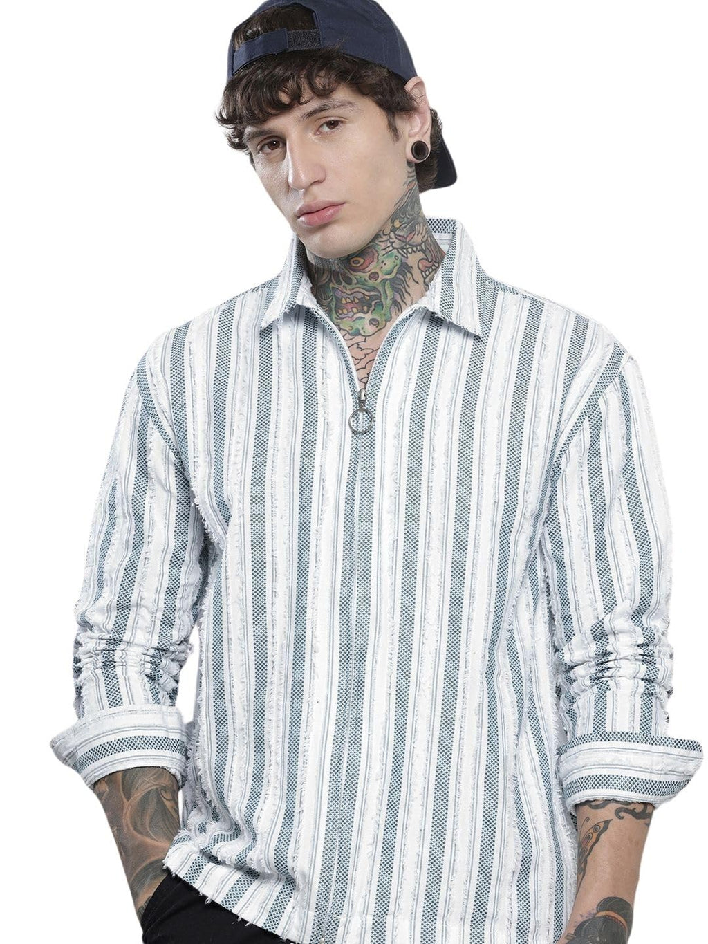 The Indian Garage Co Mens Relaxed Fit Striped Long Sleeves Resort Sweater