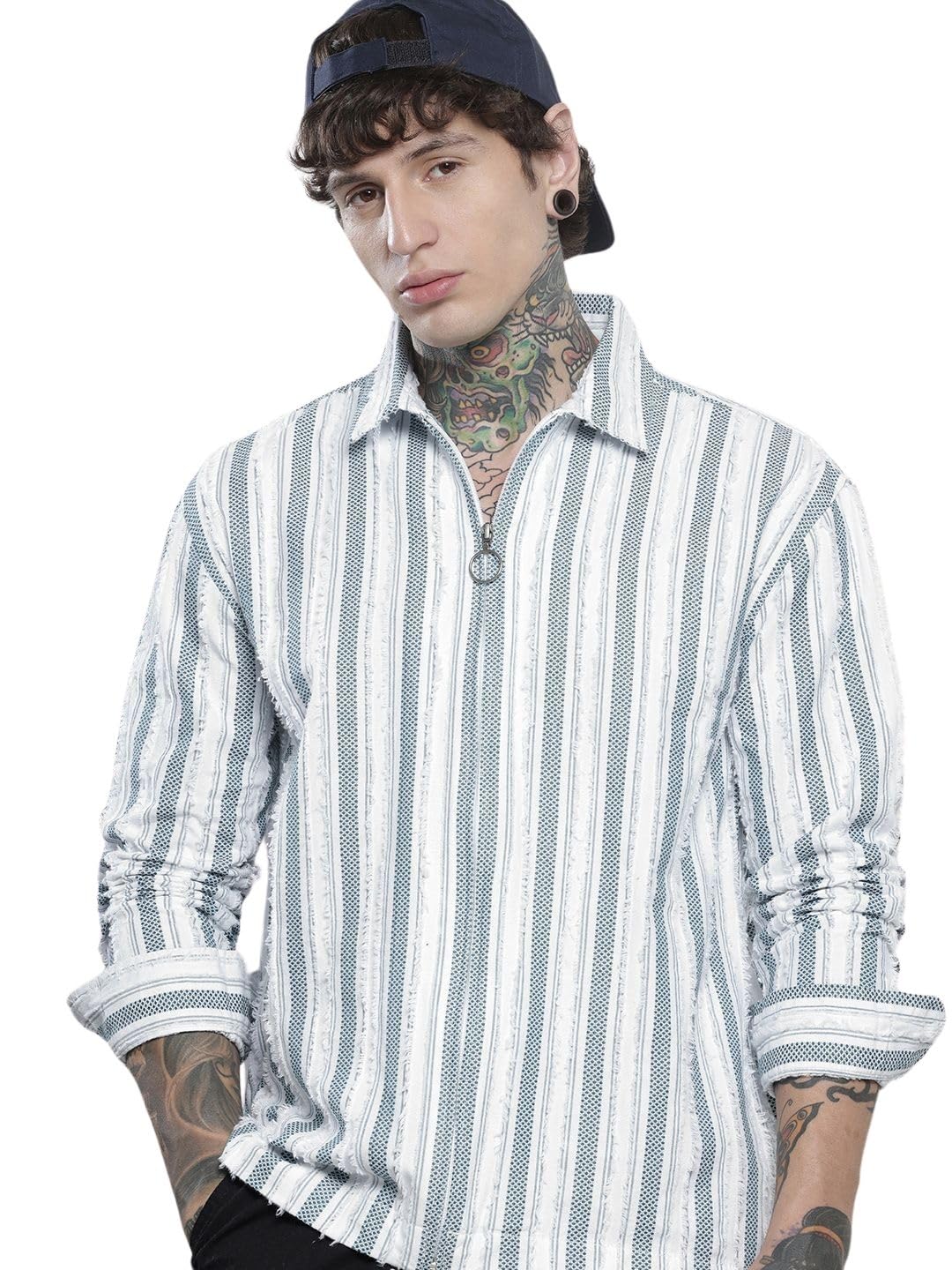 The Indian Garage Co Mens Relaxed Fit Striped Long Sleeves Resort Sweater