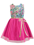 A.T.U.N. (ALL THINGS UBER NICE) Girls Embroidered Birthday Party Frock Dress
