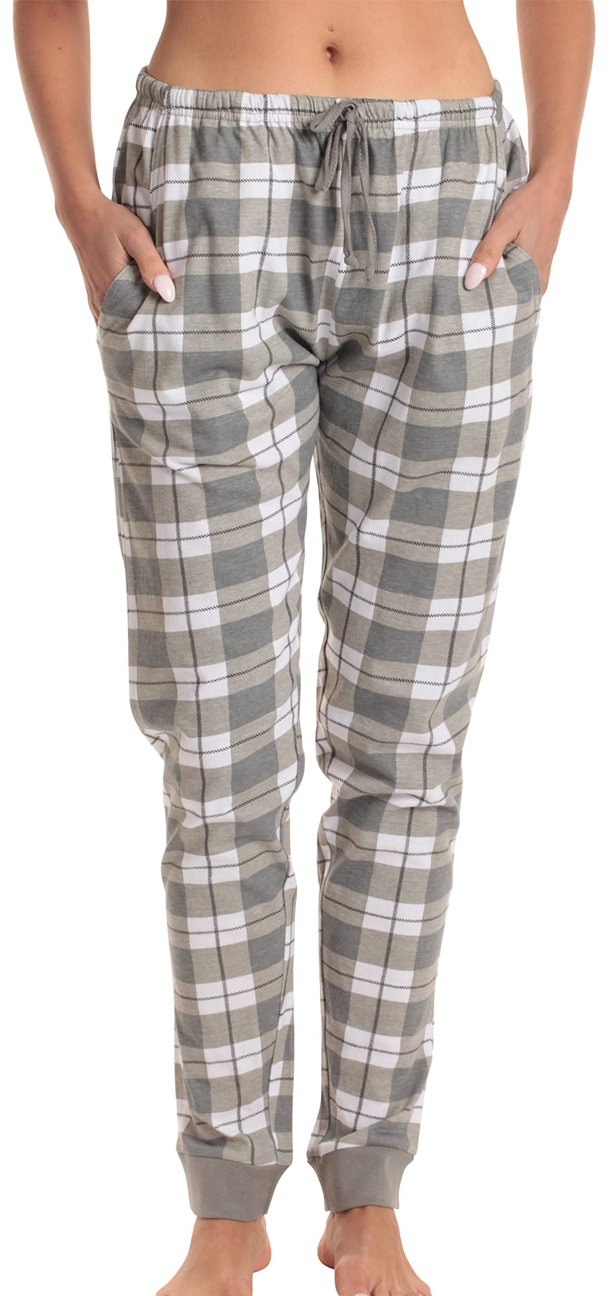 Just Love Ladies Printed Jersey Jogger Pant 6948-10018-GRY-3X