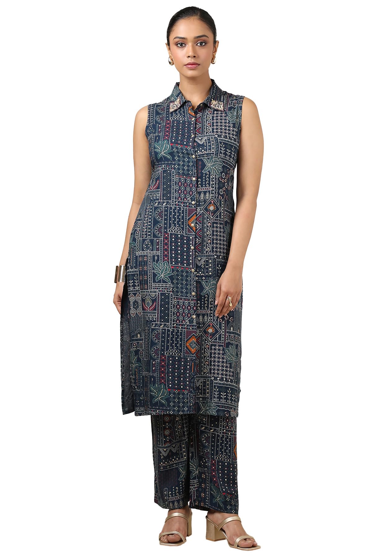 Soch Women Rayon Ethnic Kurta Set with Stones and Sequins