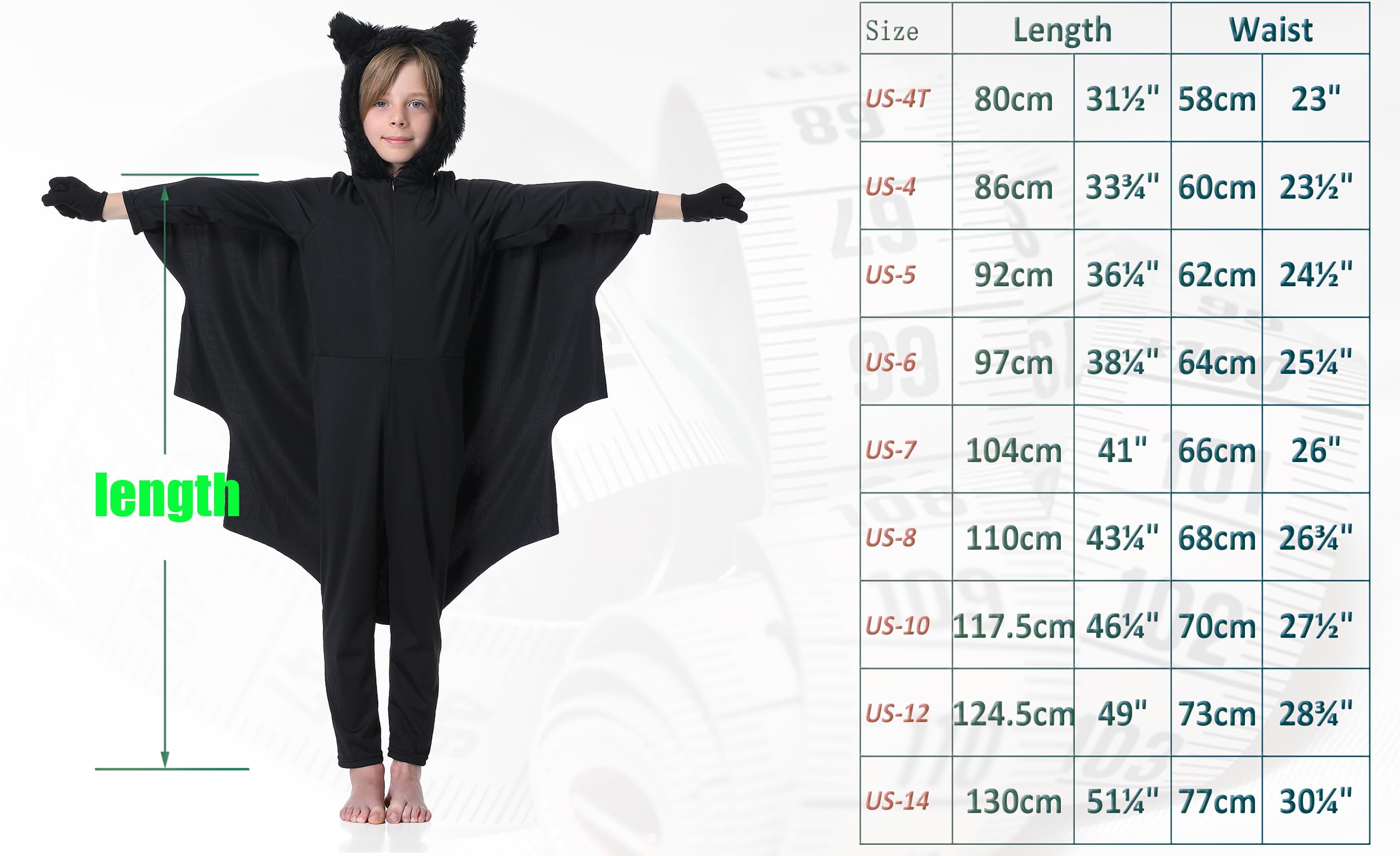 Seawhisper Bat Costume for Kids Girls Boys Toddler Wings Halloween Costumes 8 10 4 5 6 7 12 14