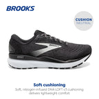 Brooks Mens Ghost 16 Neutral Running Shoe - Black/Grey/White - 11 Wide