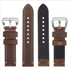 EACHE Mens Leather Watch Band, Crazy Horse Genuine Leather Watchband 22mm Watch Straps in Dark Brown