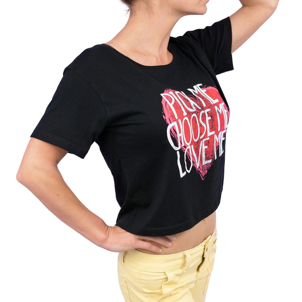 Greys Anatomy Pick Me Women's Black Crop Top - Small