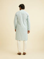 Manyavar MenS Cotton Blend Chikankari Sequined Kurta Pyjama Set (Green,L)