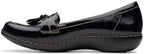 Clarks Women's Ashland Bubble Loafer, Black Crinkle Patent Synthetic, 8.5 M US