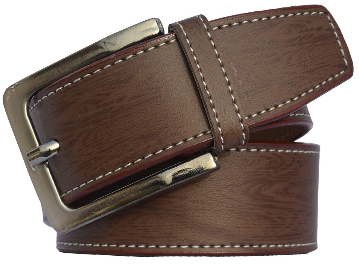 Sunshopping MenS Brown Synthetic Leather Needle Pin Point Buckle Belt (FtossBr) (28) 28