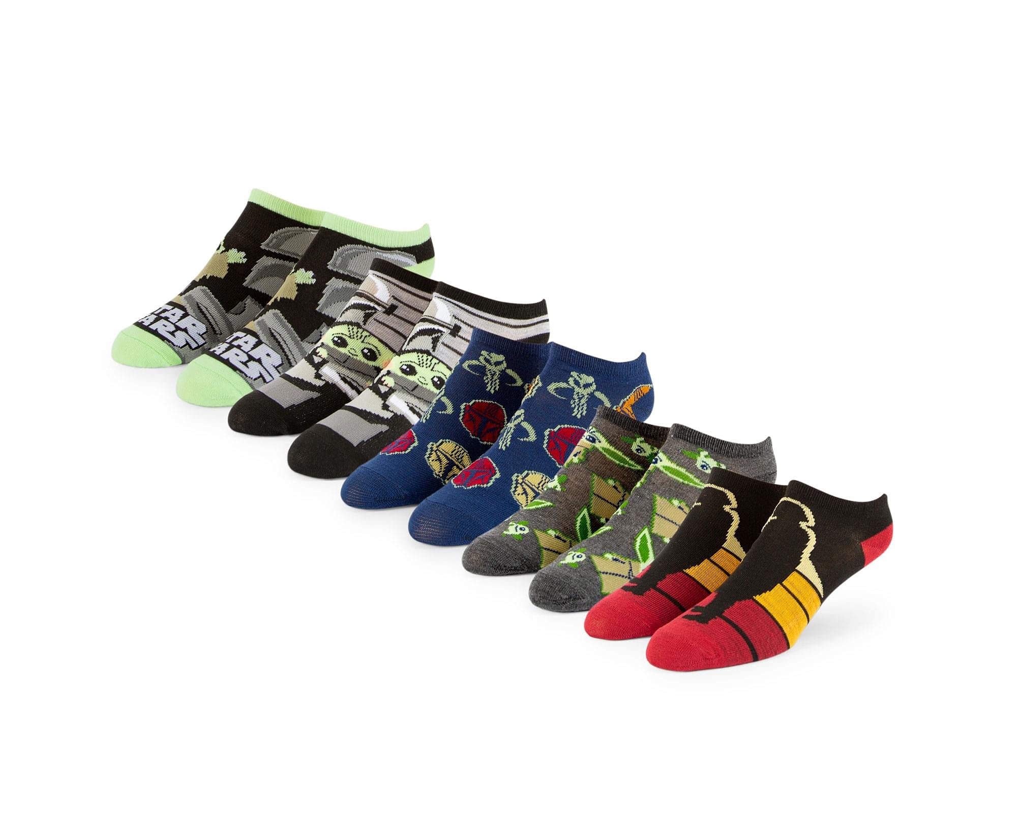 Star Wars: The Mandalorian Unisex Low-Cut Socks 5-Pair Gift Set B, Sizes 4-10