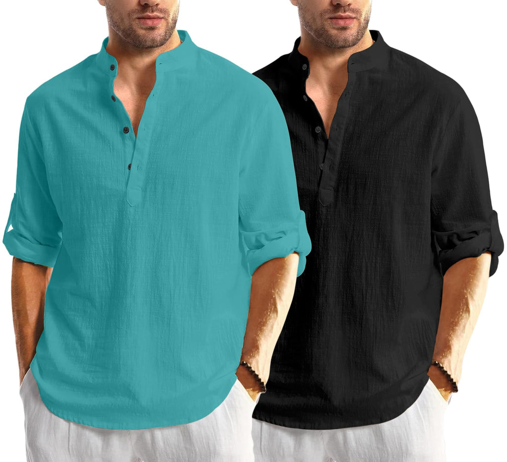Zartha MenS Regular Fit Solid Pattern Cotton Blend Kurta With Spread Collar Long Sleeve And Standard Length | Shirt For Man
