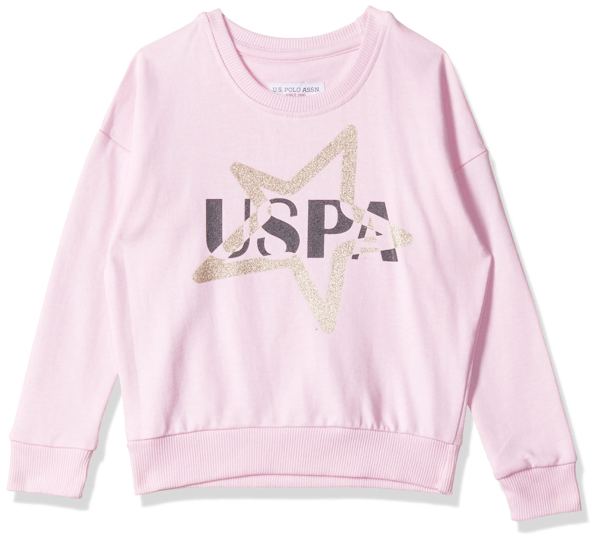 U.S. POLO ASSN. Men Cotton UGSWSON0015 FOIL Print SWS, 12T Hooded Neck Regular Sweatshirts LT. Pink, 1824 Months 18-24