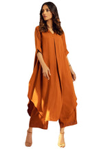Anni Designer Women'S Rayon Viscose Solid A-Line Kurta With Palazzo (Dhruvika Rust_S_Rust_Small)