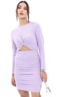 Ketch WomenS Polyester Blend Classic Calf Length Casual Dress (Khj6000117 Purple