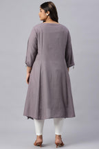 W For Woman Plus Size Dusk Purple Embroidered Kurta