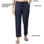 Enamor E4A5 Mid-Rise Straight Leg Pant for Women with Side Pockets