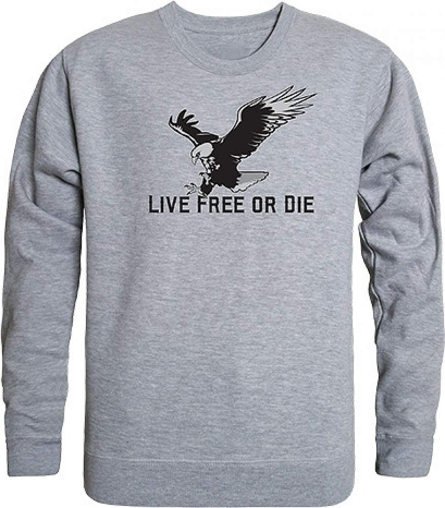 Graphic Crewneck, Live Free, H.Grey, 2X