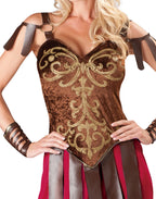 InCharacter Costumes, LLC Gorgeous Gladiator Dress, Red/Brown, Medium